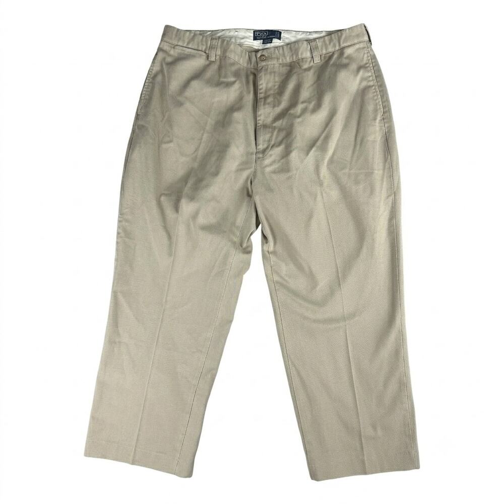 VTG Polo Ralph Lauren Philip Pant Mens Size 42 x 28 Khaki Chino Slacks Cotton